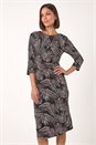 Mocha Abstract Print Ruched Stretch Dress, Image 2 of 5