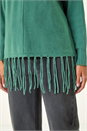 Sage Fringe Hem Knit Jumper, Image 5 of 5