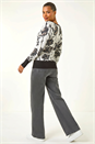 Ivory  Floral Print V-Neck Knit Jumper, Image 2 of 6