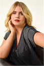 Black Curve Hotfix Woven Top, Image 1 of 5