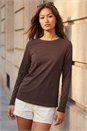 Chocolate Long Sleeve Jersey Top, Image 1 of 4