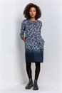 Navy Animal Print Slouch Dress, Image 1 of 3