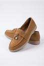 Camel iKrush Camel Camille Womens Suede Padlock Charm Loafers, Image 3 of 4