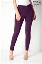 Plum Full Length Stretch Trousers, Image 1 of 3