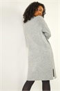 Grey Petite Knitted Pintuck Shift Dress, Image 2 of 5