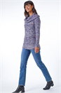 Purple Cowl Neck Tape Yarn Jumper, Image 2 of 5