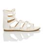 White AJVANI White Tie Up Gladiator Sandals, Image 2 of 6
