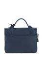 Navy Stylish Real Leather Small Satchel Bag, Image 3 of 4