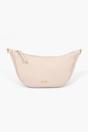 Beige Faux Leather Half Moon Crossbody Bag, Image 1 of 4