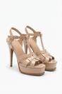 Neutral iKrush Neutral Francesca Platform T Bar Sandal High Heels, Image 7 of 8
