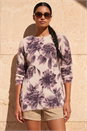 Light Pink Floral Print Fluffy Knit Jumper, Image 2 of 4