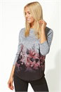 PINK Floral Border Print Top, Image 1 of 4