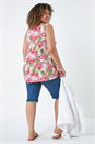 Red Curve Floral V-Neck Stretch Vest Top, Image 3 of 5