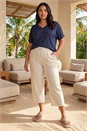Navy  Curve Faux Pearl Embellished Knit Top, Image 2 of 4