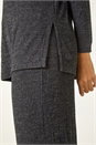 Charcoal Relaxed Ribbed Side Split Top, Image 5 of 5