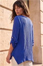 Royal Blue Textured Stretch Tunic Top, Image 3 of 4