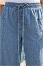 Denim Curve Tie Waist Pocket Trouser , Image 4 of 4