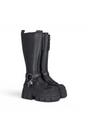 Black Womens High Goth Biker Boots -Gospher Hi, Image 2 of 7