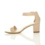 Natural AJVANI Natural Mid Block Heel Ankle Strap Sandals, Image 3 of 6