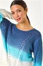 Denim Ombre Stitch Knit Jumper, Image 1 of 5