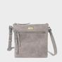Light Grey 'RUE' Distressed Real Leather Crossbody Bag, Image 1 of 6