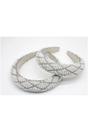 White Lattice Style Crystal Gems and Pearl Headband, Image 2 of 3