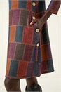 Red Patchwork Button Swing Dress, Image 5 of 5