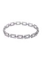 Silver Diva Hollow Rectangle Chain Bracelet, Image 3 of 5
