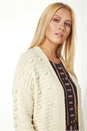 Natural  Bobble Detail Textured Cardigan, Image 4 of 5