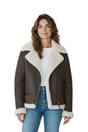 Brown Hooded Sheepskin Flying Leather Jacket, Image 1 of 8