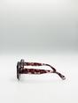 Brown Oversized Chunky Rectangle Sunglasses in Brown Multi, Image 4 of 6
