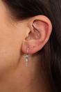Multi Sterling Silver CZ Blue Yellow Huggie Hoops, Image 2 of 3