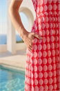 Red Petite Geometric Spot Pocket Midi Dress, Image 4 of 4