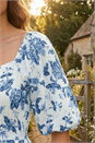 Blue Petite Floral Print Midi Dress, Image 4 of 4