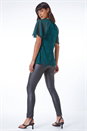 Green Lace Chiffon Sleeve Shell Top, Image 3 of 5