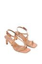 Taupe XY LONDON Taupe 'Gabriella' Square Toe Mid Stiletto Heel Sandals With Adjustable Strap, Image 5 of 5