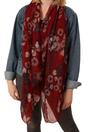 Burgundy Large Butterfly Print Lightweight Scarf, Image 1 of 3