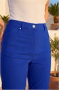Royal Blue Elastic Waist Turn Up Stretch Shorts, Image 4 of 4