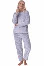 Grey Camille Lingerie Grey Supersoft Printed Full Length Pyjama Set, Image 1 of 5