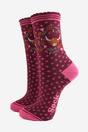Pink Highland Cow Autumn Wreath Bamboo Socks, Image 1 of 5