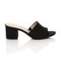 Black AJVANI Black Mid Block Heel Peep Toe Mules Sandals, Image 2 of 6