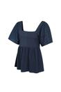 Navy Verona Broderie Sleeve Top, Image 3 of 4