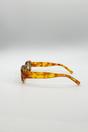 Orange Rectangular Sunglasses in Orange Tortoiseshell, Image 3 of 4