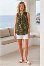 Green Leaf Print Vest Top, Image 2 of 4