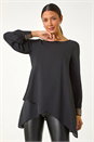 Black Sparkly Detail Layered Top, Image 1 of 5