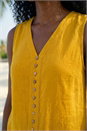 Yellow Sleeveless Button Detail Vest, Image 4 of 4