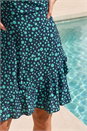 Navy  Petite Polka Dot Frill Hem Dress, Image 4 of 4