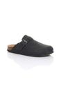 Black AJVANI Black Flat Footbed Sandals Mules, Image 1 of 4