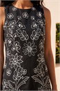 Black Floral Motif Shift Dress, Image 4 of 4