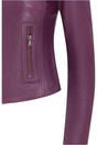 Purple Slim-Fit Leather Biker Jacket-Maldon, Image 5 of 5
